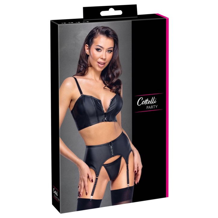 Ensemble lingerie 3 pièces avec porte-jarretelles - Cottelli PARTY 