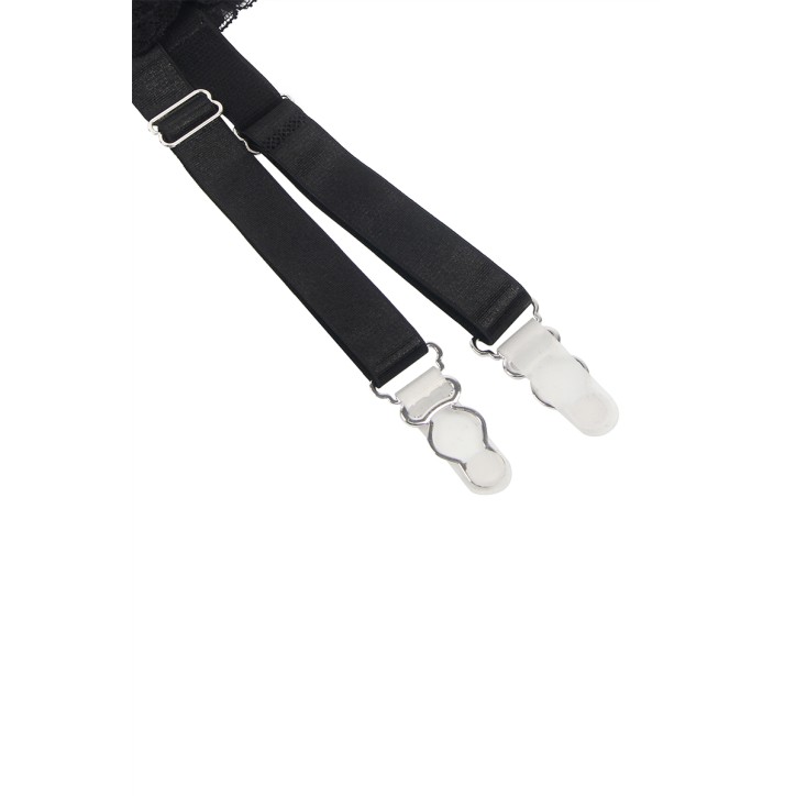 Porte-jarretelles et string Noir - Litolu Lingerie