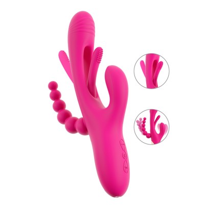 Triple vibro avec langue oscillante - Sweet Smile