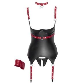 Ensemble ouvert avec collier et menottes - Cotelli Bondage